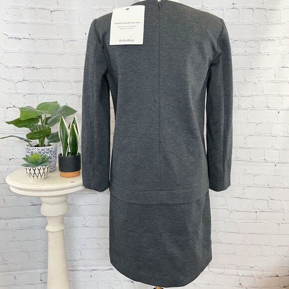 Veronica Beard Long Sleeve Drop Waist Gray Shift Dress, Women’s 2 *runs big* - Picture 5 of 8